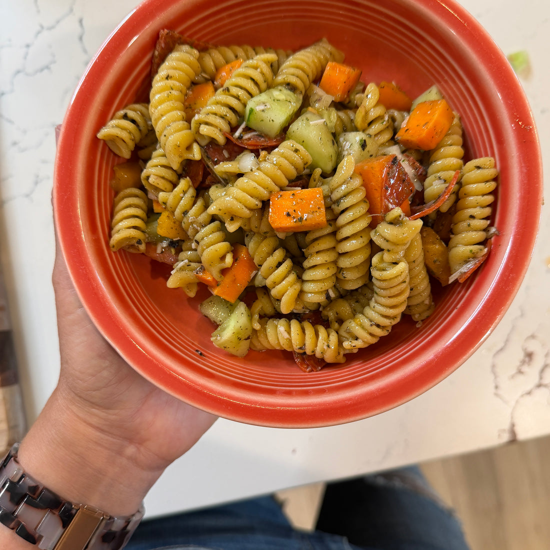 Basil Vinaigrette + Summer Pasta Salad